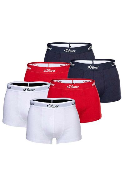 s.Oliver Herren Boxershorts, 6er Pack - Trunks, Hipster, Baumwoll-Stretch
