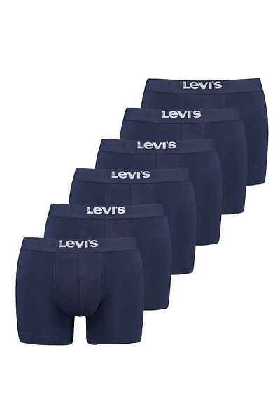 Levi's LEVI'S Herren-Boxershorts – 6er-Pack, solide Basic-Stretchhöschen aus Bio-Baumwolle