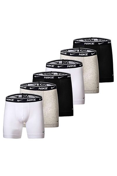 Nike Herren Boxershorts, 6er Pack - Boxershorts, Cotton Stretch, einfarbig