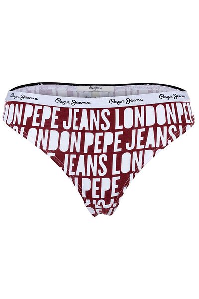 Pepe Jeans Damen Strings, 3er Pack- CLASSIC THONG AO, Allover-Logo, Unterwäsche, Polyester, Logobund