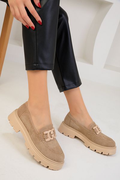 SOHO Nerzfarbene Wildleder-Freizeitschuhe für Damen 18428