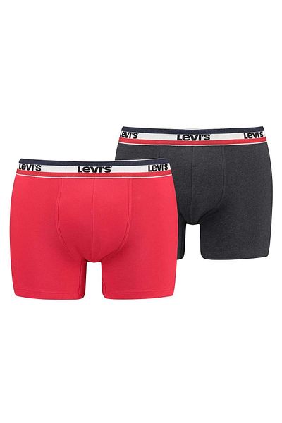 Levi's LEVI´S Herren Boxershorts, 2er Pack - Sportswear Boxer Brief Organic, Logobund