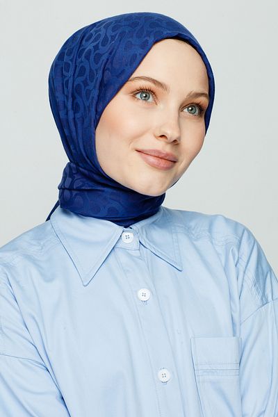 VALORSCARF DARK DENIM BLOOM PATTERN SHAWL