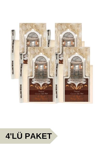 Kelebek Kese 4-Piece Silk Genuine Cocoon Silk Bath Scrub Bora Scrub