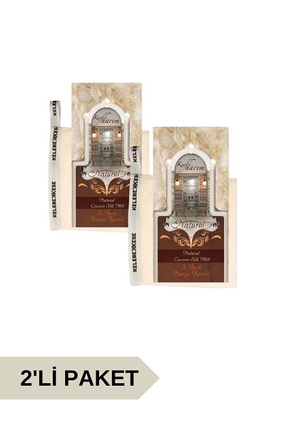 Kelebek Kese 2-Piece Silk Genuine Cocoon Silk Bath Scrub Bora Scrub