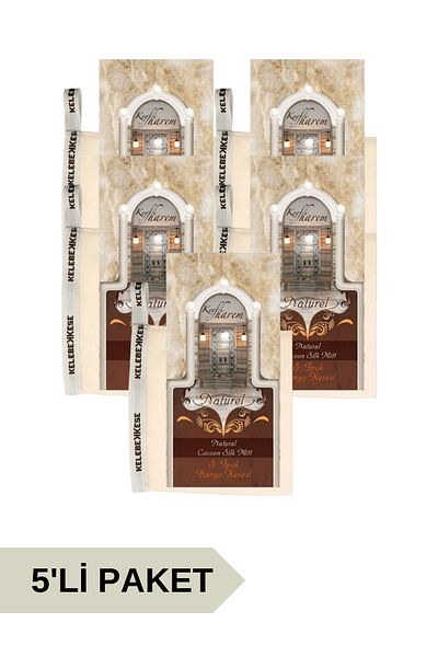 Kelebek Kese 5-Piece Silk Genuine Cocoon Silk Bath Scrub Bora Scrub
