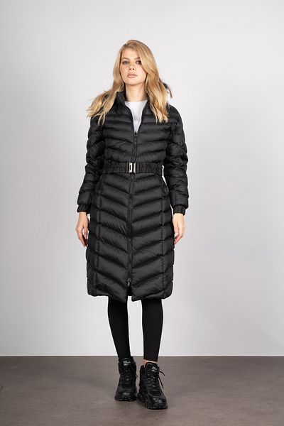 RAFINERY PALTOF DE LUNGĂ PENTRU FEMEI CU CUREA DE BLANĂ CU BUZUUNAR CU Fermoar 69419
