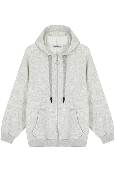 RAFINERY ДАМСКИ СУИТШЪР С КАЧУЛКА И ЦИП, ОТ 3 ПРЕЖДИ, ИЗРАБОТЕН ОТ КАЧУЛКА, 69289 20820