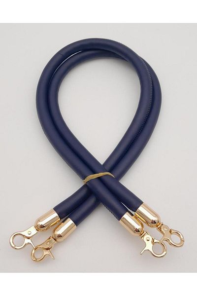 angel çanta aksesuar Τσάντα Angel Double Cord Navy Blue Handle - Αξεσουάρ από ελαφρύ χρυσό μέταλλο