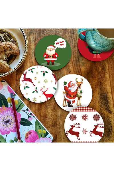 instababyrooms New Year Concept - Set of 4 Glasses and Coasters
