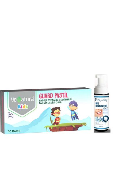 VeNatura 10 Pack Kids Guard Lozenge - Vitamin and Mineral Supplement, Teeth Whitening Foam Gift