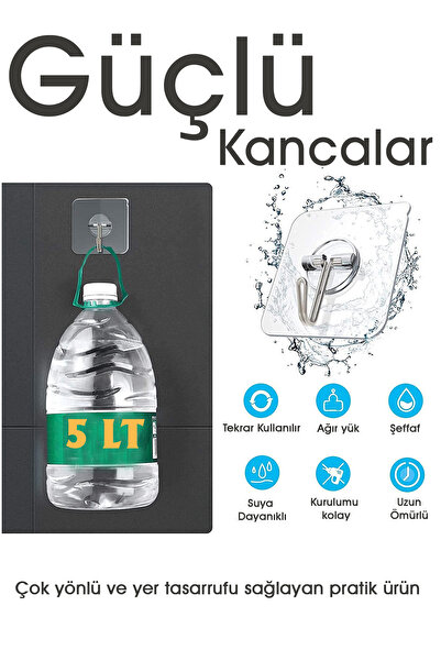 KRİZANTEM Lavobo Fırçası Elbise Askı Kendinden Yapışkanlı Şeffaf Kapı Arkası ...