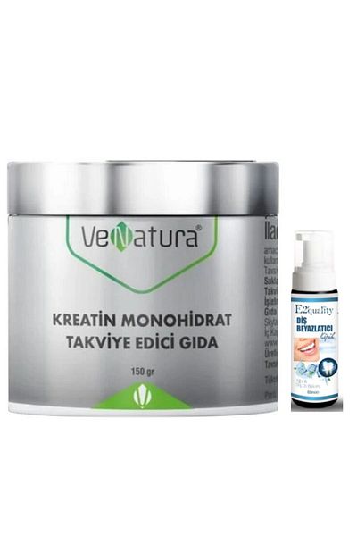 VeNatura 150 Gr Creatine Monohydrate - Tooth Whitening Supplement Powder and Foam Gift