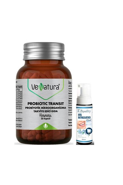 VeNatura Probiotic Transit Probiotic Microorganism 30 Capsules - Teeth Whitening Foam Gift