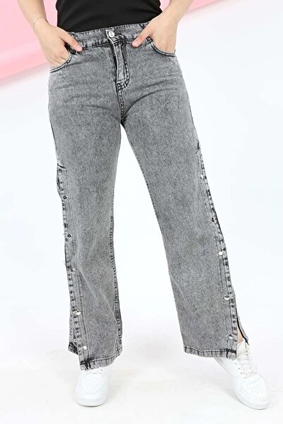 Wild Flower Girl's Wide Leg Denim Jeans with Side Snap Buttons