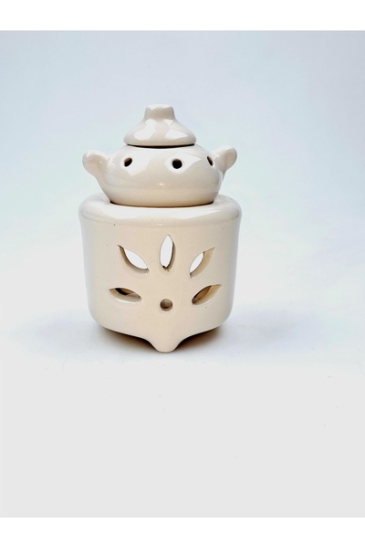 HEDİYESELİ KREM ÇAYDANLIK Model Buhurdanlık