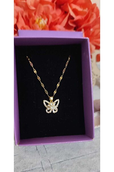 HKN AVM ACCESSORİES Kadın Gold Melek Kolye