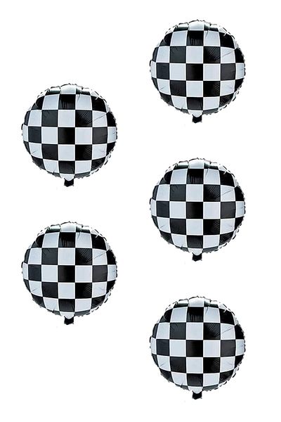 LOTUS PARTY 5 Pieces Checker Foil Balloons
