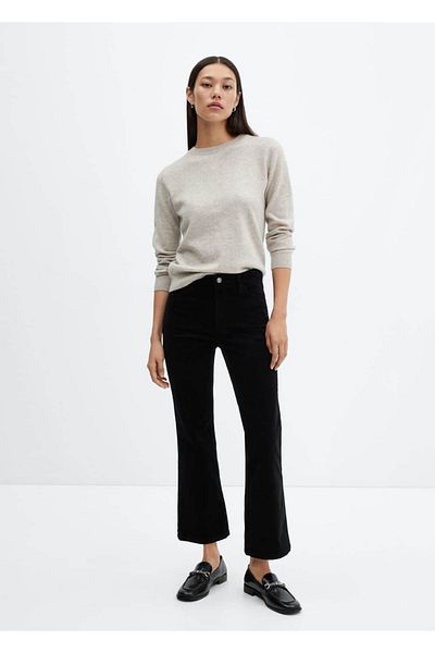 MANGO Woman Flare Cut Corduroy Jean Trousers