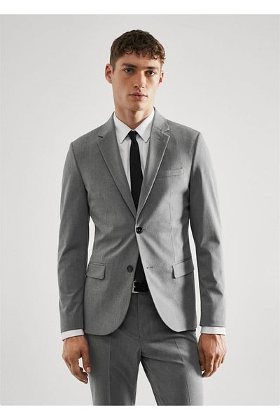 MANGO Man Blazerjacke aus Stretchgewebe in Super Slim Fit
