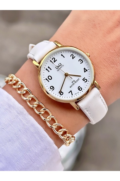 Q&Q QQ Kadın Kol Saati Deri Kordon Su Geçirmez 2 Yıl Garantili