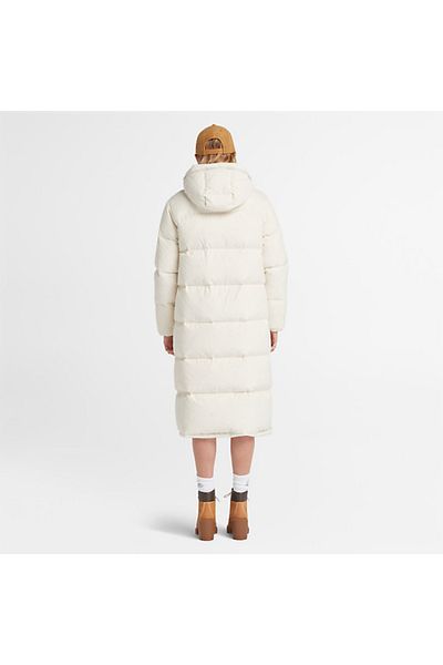 Timberland Palton puf lung, bej, din puf de gâscă reciclat