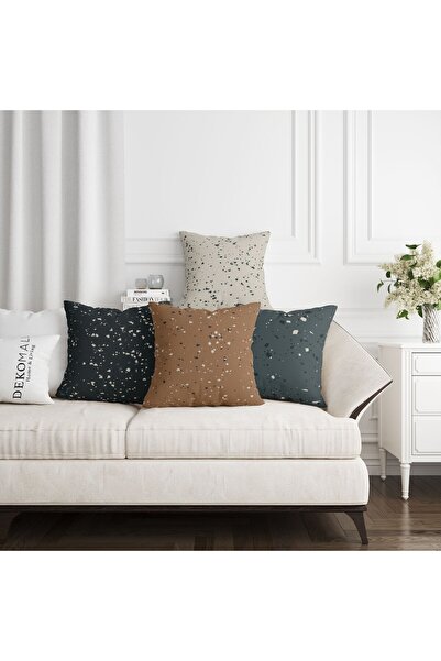 dekomall home & living Husă de pernă cu pietre colorate pe două fețe, 4 piese...