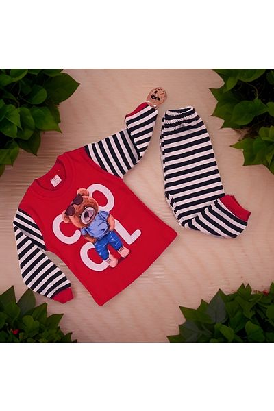 YumurcakFashion Wonderful Cool Bear Boy's Pajama Set 1/2/3/4 Years