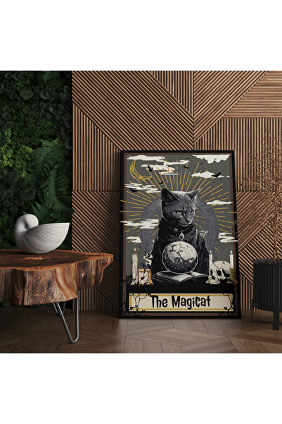 RUGSMODERN Kanvas Tablo Tarot Büyülü Kedi Temalı