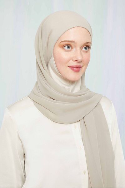 Melodi Scarf Γυναικείο Hijab Hijab Bonnet Chiffon Shawl Stone Χρώμα