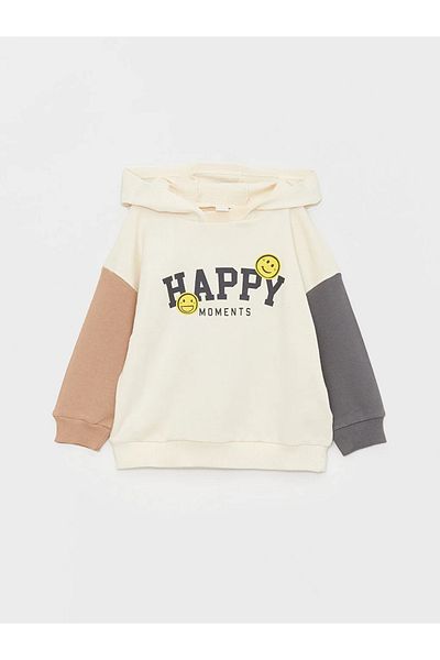 LC Waikiki LCW baby Printed Long Sleeve Baby Boy Hoodie and Sweatpants 2 Pieces Set