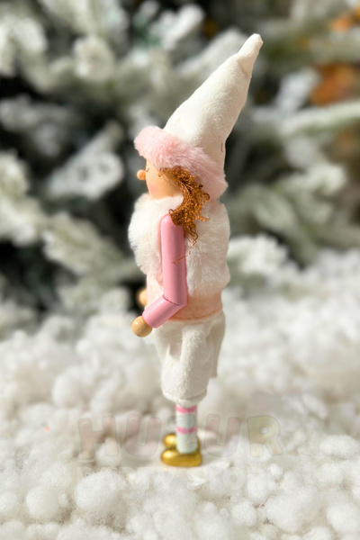 Huzur Party Store Χαριτωμένο κορίτσι 25 εκ. Καρυοθραύστης Λευκό Στολή Κόκκινα Μαλλιά Στρατιώτης Χειροποίητο Χριστουγεννιάτικο Στολίδι