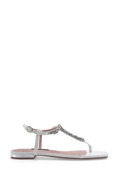Nine West Zulen 3Fx White Women's Flat Sandals