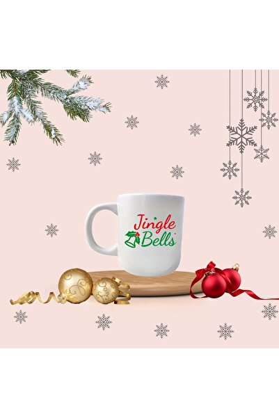 Noel Yılbaşı Jingle Bells Figürlü Merry Christmas Kupa Bardak