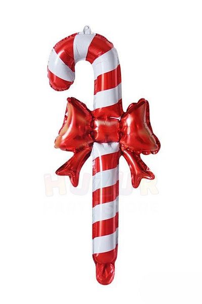 Huzur Party Store Πρωτοχρονιάτικος φιόγκος - 57x30 εκ. Κόκκινο και άσπρο μπαλόνι με φύλλο ζάχαρης