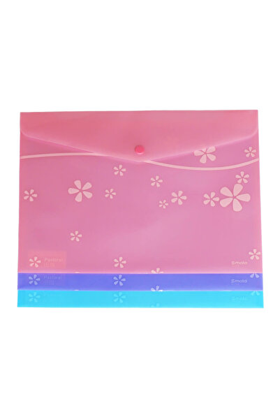 Smato مغلف ملف A4 مزود بنمط زهور غير لامعة باللون الأزرق W7542 (عبوة من 12 قطعة)