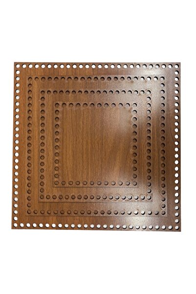 aladepo قاعدة صينية سلة خشبية مربعة من خشب الجوز، مجموعة من 4 قطع