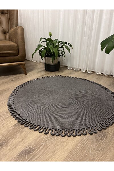 Namteks JÜT GRİ KENAR TRİKOTLU HEDİYELİK ÇEYİZLİK SALON MUTFAK KİLİMİ PASPASI