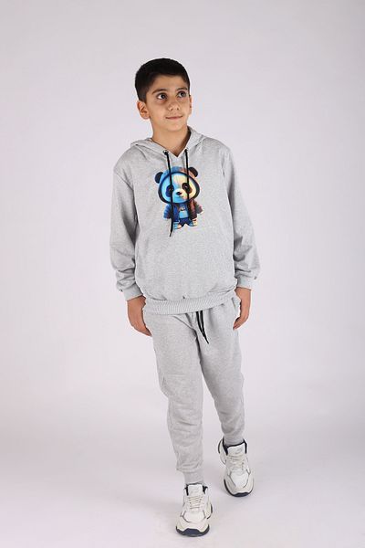 han elegant Χαριτωμένο panda εμπριμέ καγκουρό τσέπη και κουκούλα κορίτσι αγόρι παιδί unisex κάτω σετ