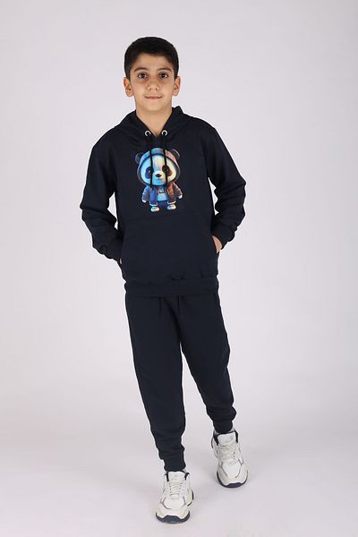 han elegant χαριτωμένο panda εμπριμέ καγκουρό τσέπη και κουκούλα κορίτσια αγόρια παιδικά unisex κάτω εργαλεία