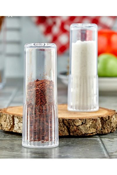 MİMOZA PARK 6 Pieces Crystal MICA Salt & Pepper Shakers (Not Glass)