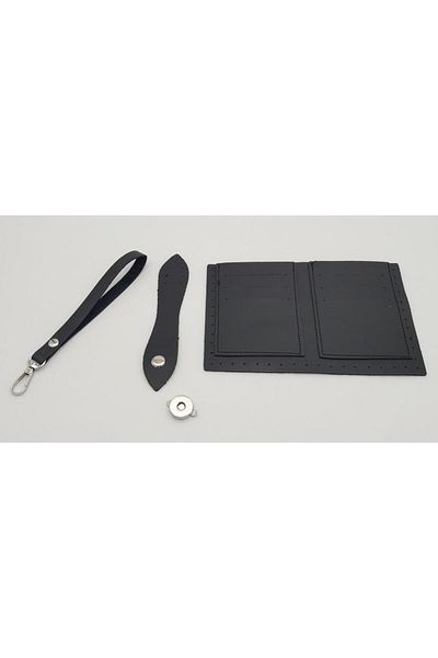 angel çanta aksesuar Angel Bag Accessory Θήκη Κάρτας Πορτοφόλι Δερμάτινο Σετ Μαύρο Χρώμα Ασημί Μεταλλικό
