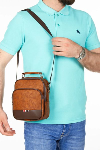 Newish Men's Vegan Leather Hand and Shoulder Bag Vegan Leather Mechanism Card Holder Wallet RFID