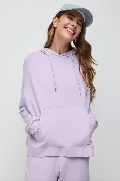 No Matter What Kadın Kapüşonlu Basic Sweatshirt Uzun Kollu