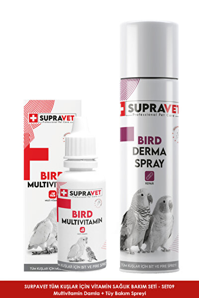 Supravet SET-009 Tüm Kuşlar İçin Vitamin Sağlık ve Deri Tüy Bakım Seti