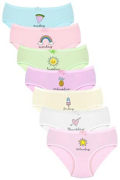 Newlilla 007 Girl Mix Color 7 csomag Nyomtatott bugyi V21