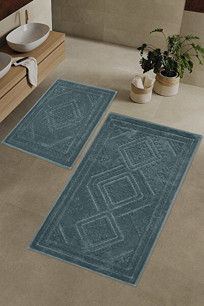 Zeria Home Set de toaletă din bumbac 2 piese Kilim Set covoraș de baie 6 CULORI