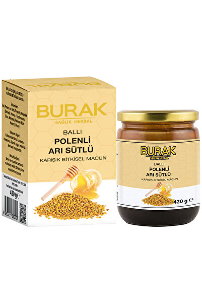 Burak Sağlık Herbal Bal Polen Arı Sütlü Karışık Bitkisel Macun 420 Gr