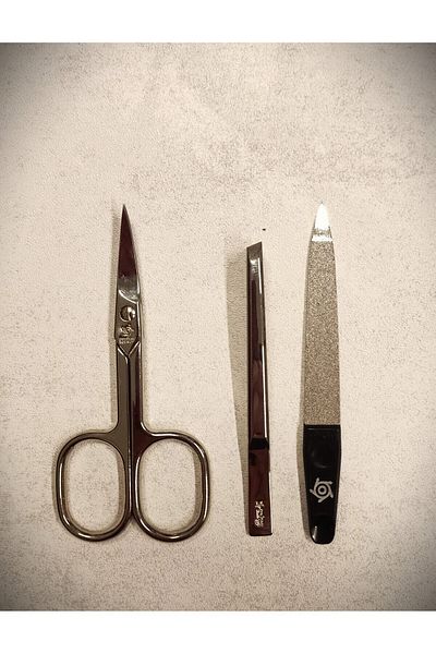 Solingen Pfeeling Manicure Set 3 Pieces with Brown Leather Bag