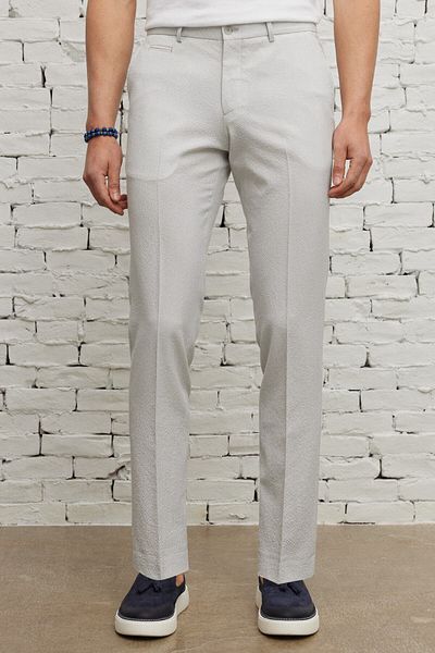 ALTINYILDIZ CLASSICS Pánské pružné kalhoty se vzorem Stone Slim Fit úzkého střihu na boční kapse Seersucker